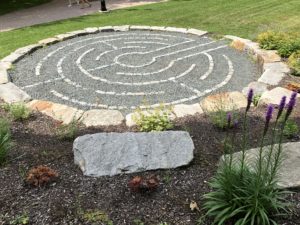 Stone and gravel labyrinth
