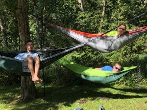 Boy Scouts on hammocks