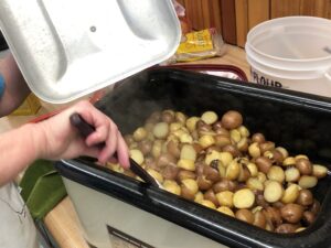 Potatoes in cooker