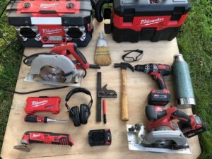 An array of cordless tools