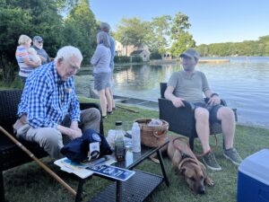 Conversation along Cedar Lake
