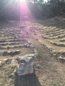 Light filters on labyrinth at Terra Sancta