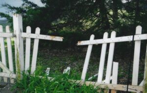 Broken picket fence