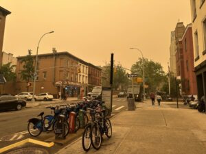 New York City blanketed by smoke.