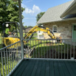 Excavator machine removes dirt