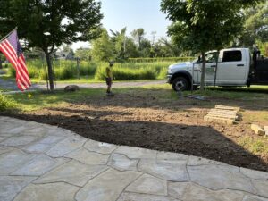 Grading the front lawn.