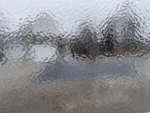 Ice covered window.